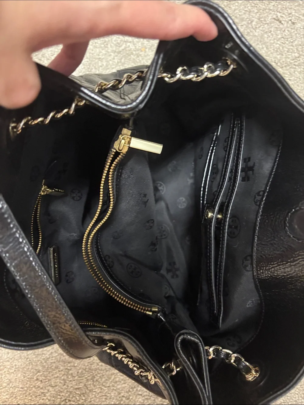 Tory Burch Black Quilted Leather Chain-Handle Shoulder Bag